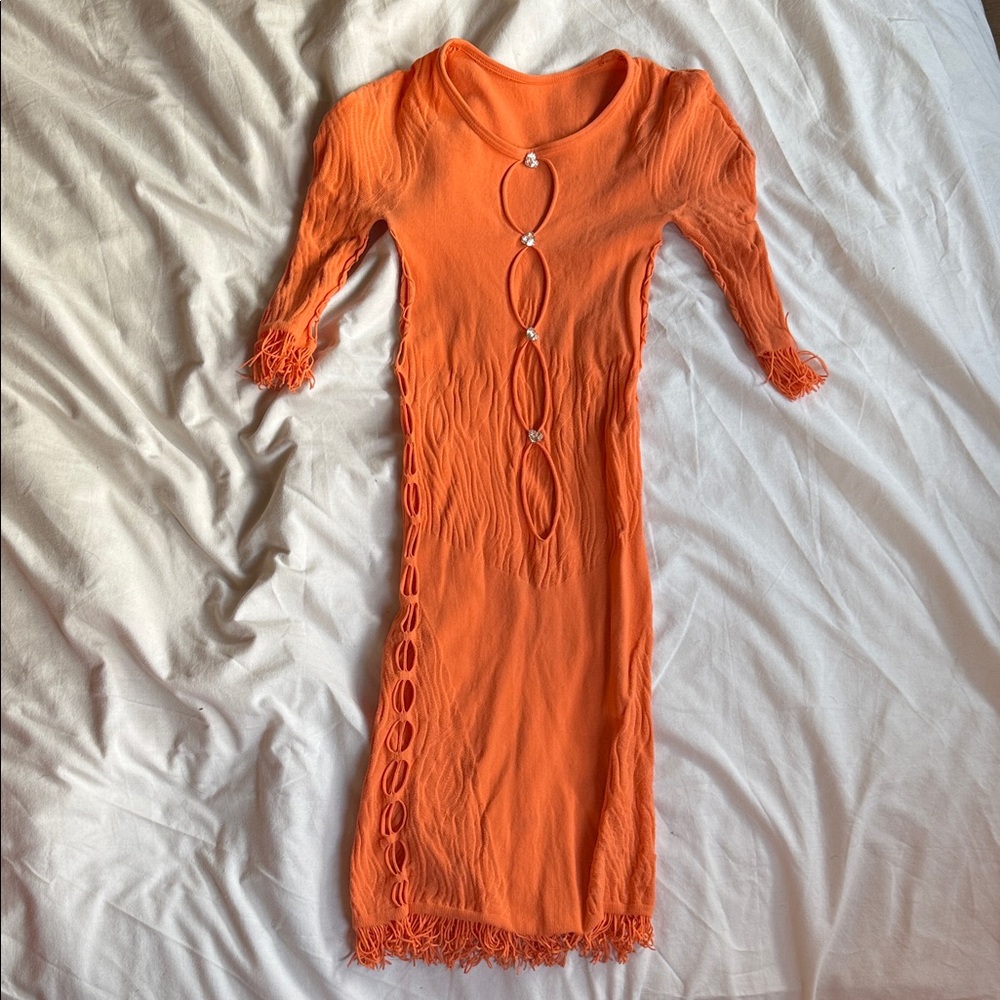 POSTER GIRL Vibrant Orange Mini Dress